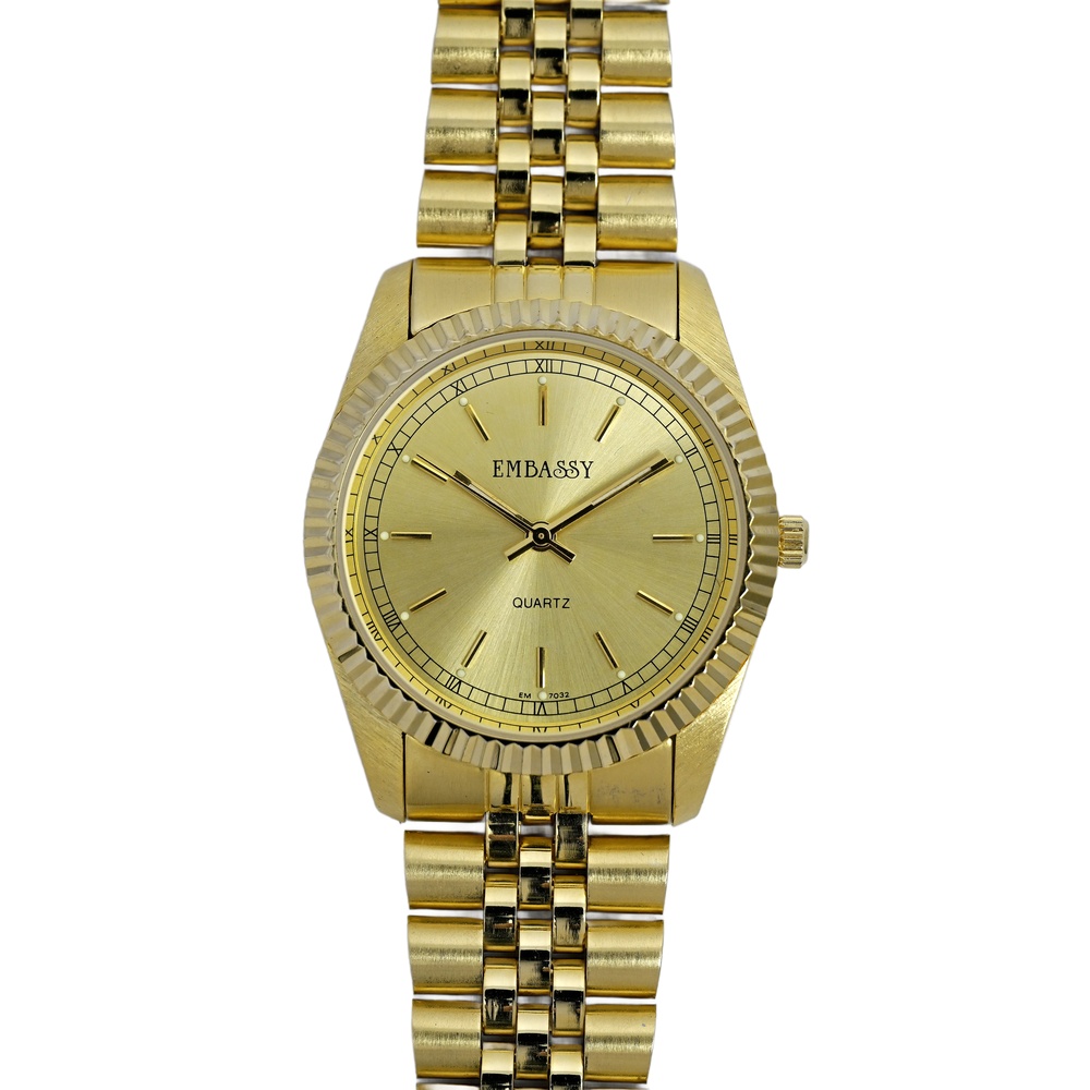 Embassy Gruen Men's Gold Tone Presidential Style Watch 36mm